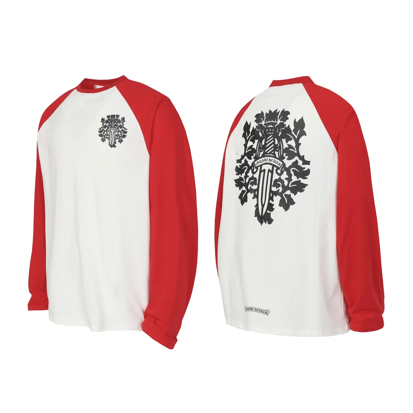 P150 Cross-border quantity model. Those who pursue quality, please do not place an order. -Chrome Hearts/Chrome Hearts 23ss Sanskrit sword🗡️Print popular long-sleeved T-shirt -High weight, high density and high quality. The wool is soft, delicate and skin-friendly. Soft and silky to the touch. Excellent warmth and skin-friendly properties. XL